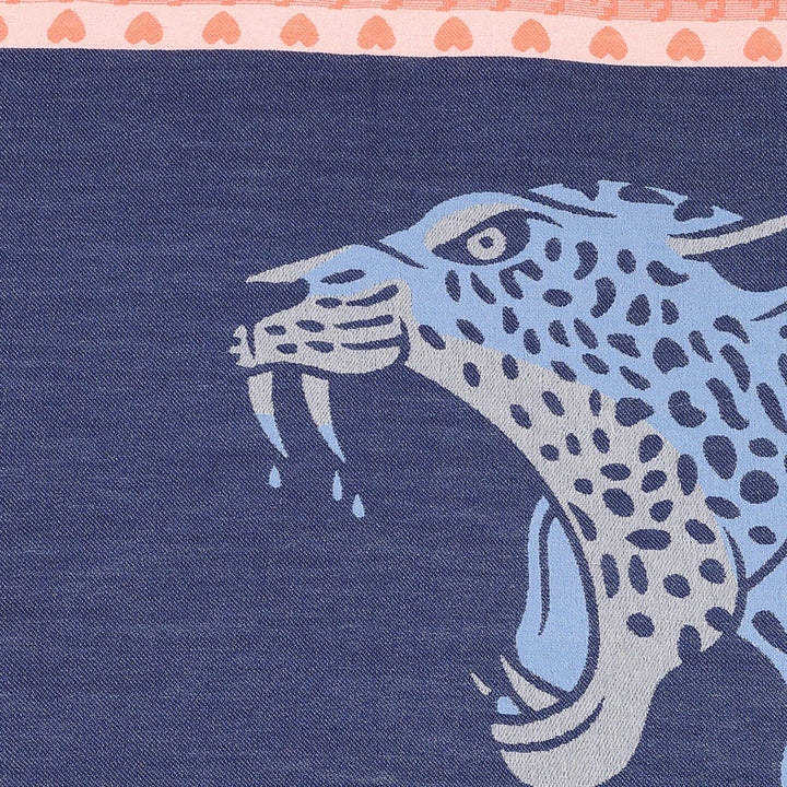Ombre London Leopard Scarf Orange and Blue