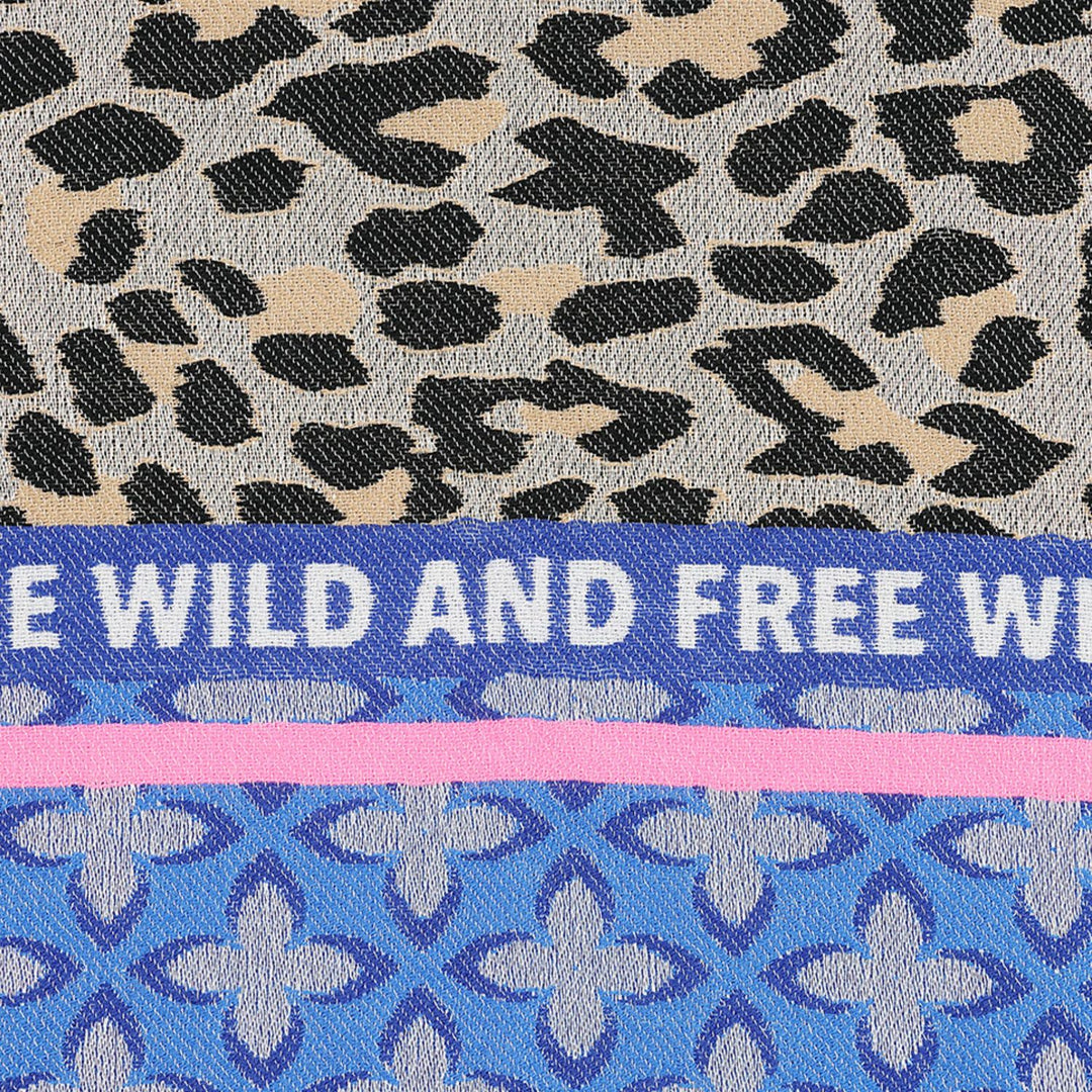 Ombre London Blue Houndstooth Check Scarf