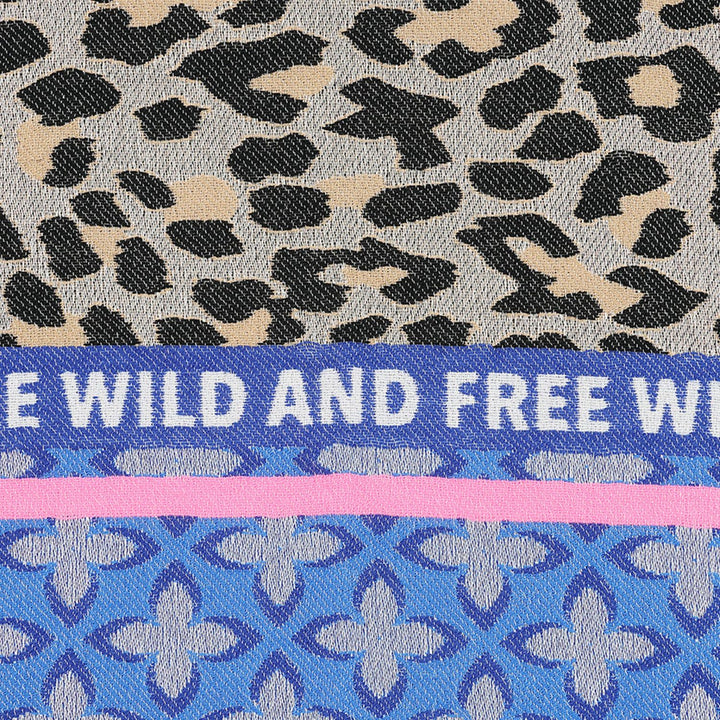 Ombre London Blue Houndstooth Check Scarf