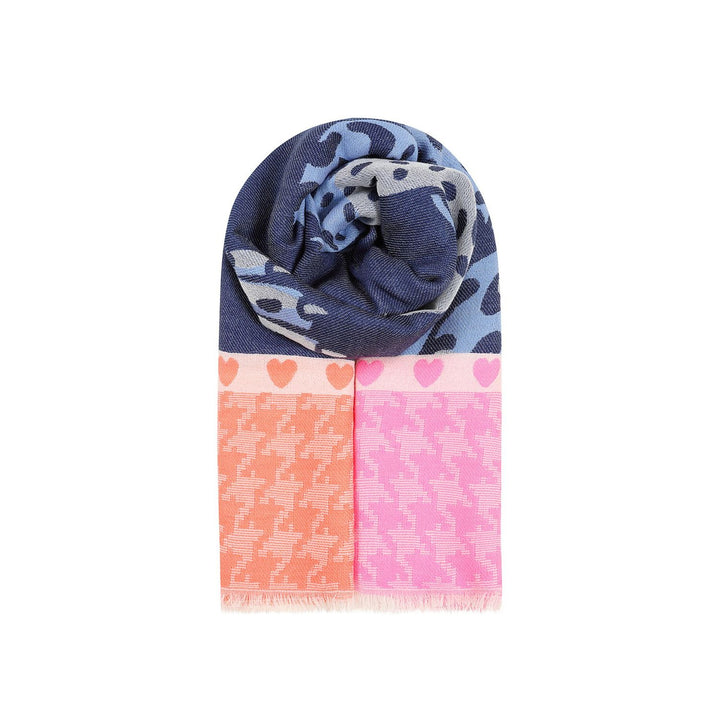 Ombre London Leopard Scarf Orange and Blue