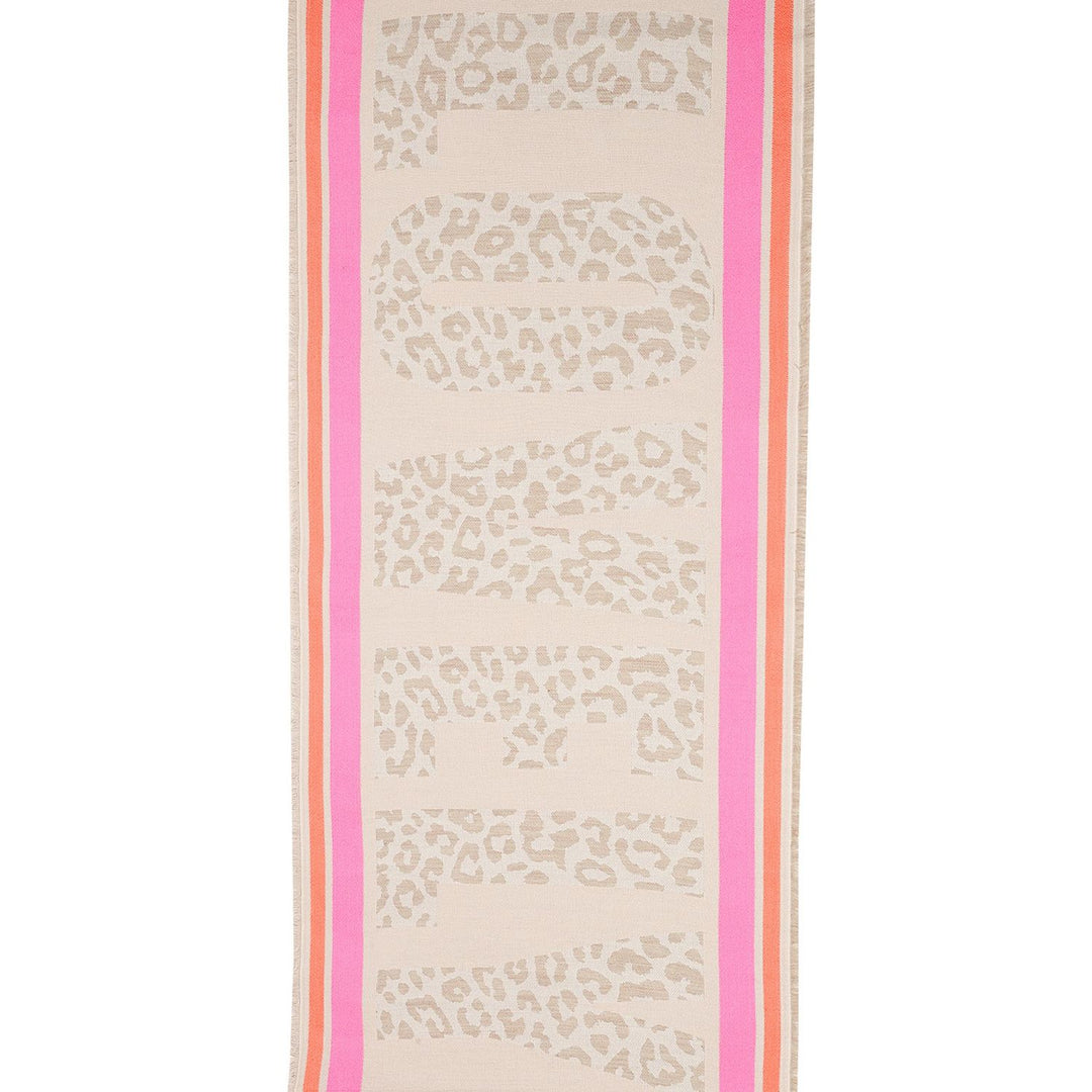 Ombre London Pink and Orange Leopard Scarf
