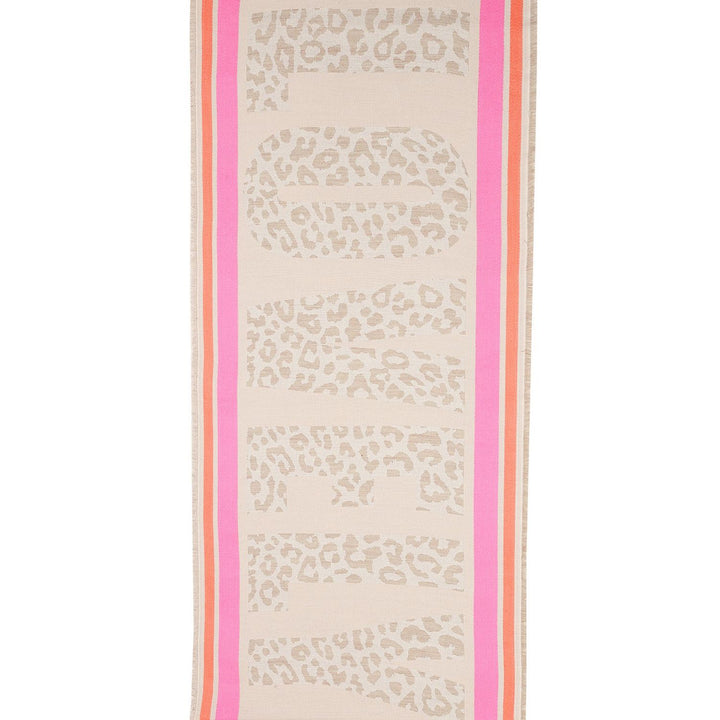 Ombre London Pink and Orange Leopard Scarf