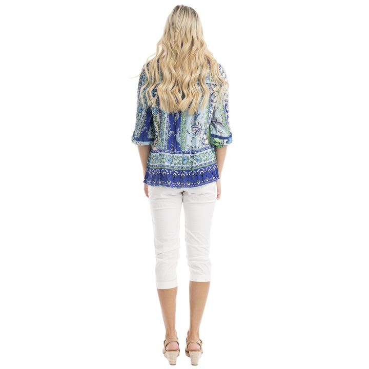 Orientique Boho Top Jaipur Borders Blue