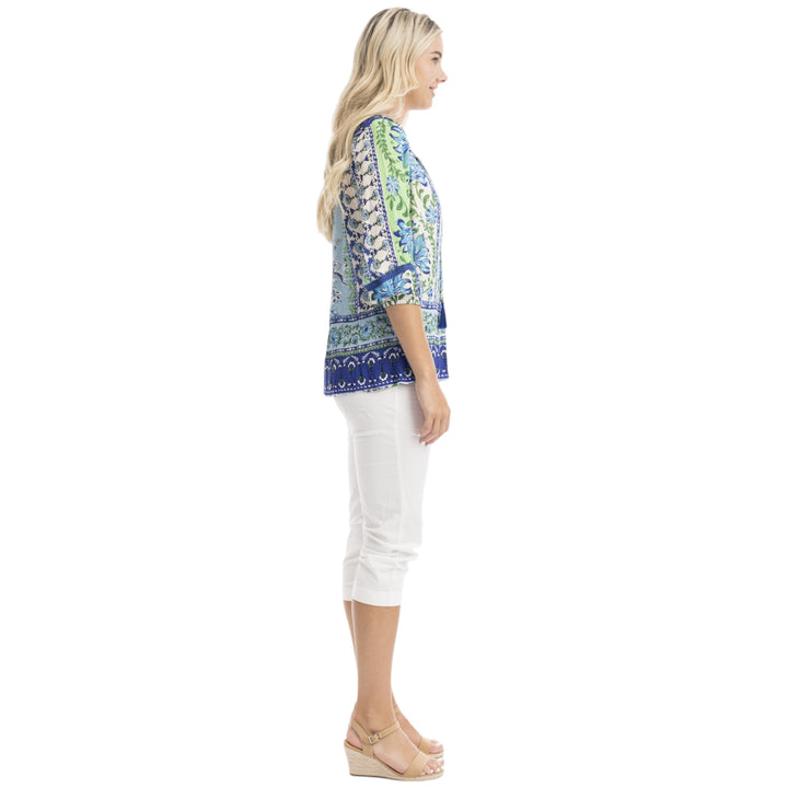 Orientique Boho Top Jaipur Borders Blue