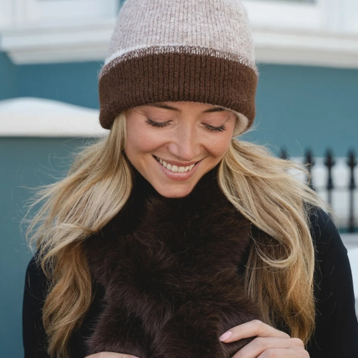 Park Lane Faux Fur Scarf Cocoa