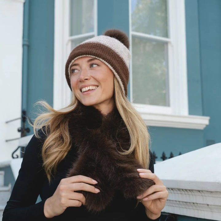 Park Lane Faux Fur Scarf Cocoa