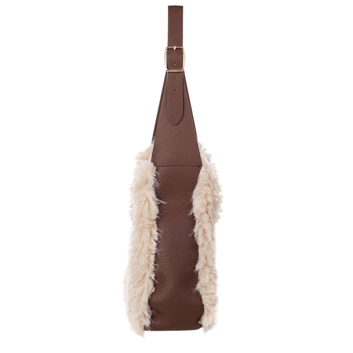 Park Lane Faux Fur Slouch Bag Whipped Cream