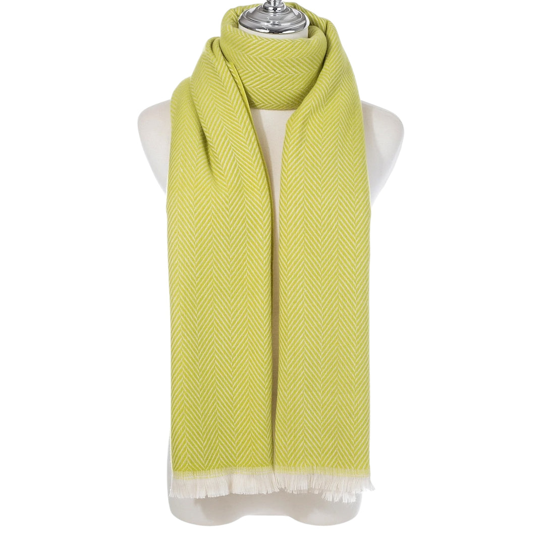 Park Lane Herringbone Scarf Lime Green