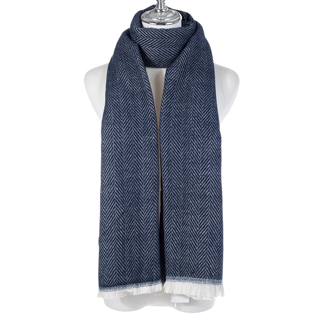 Park Lane Herringbone Scarf Navy