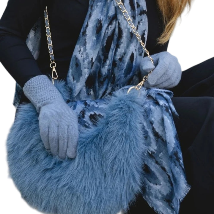 Park Lane Knitted Gloves Chine Blue