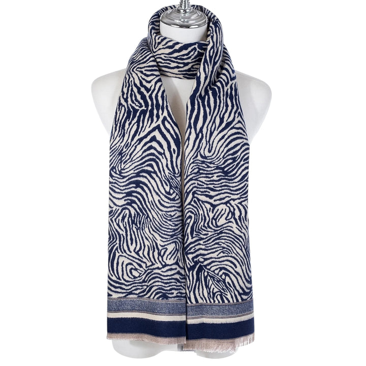 Park Lane Navy Printed Scarf