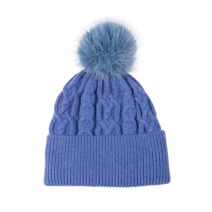 Park Lane Pompom Hat China Blue