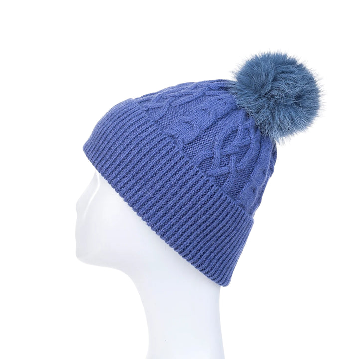 Park Lane Pompom Hat China Blue