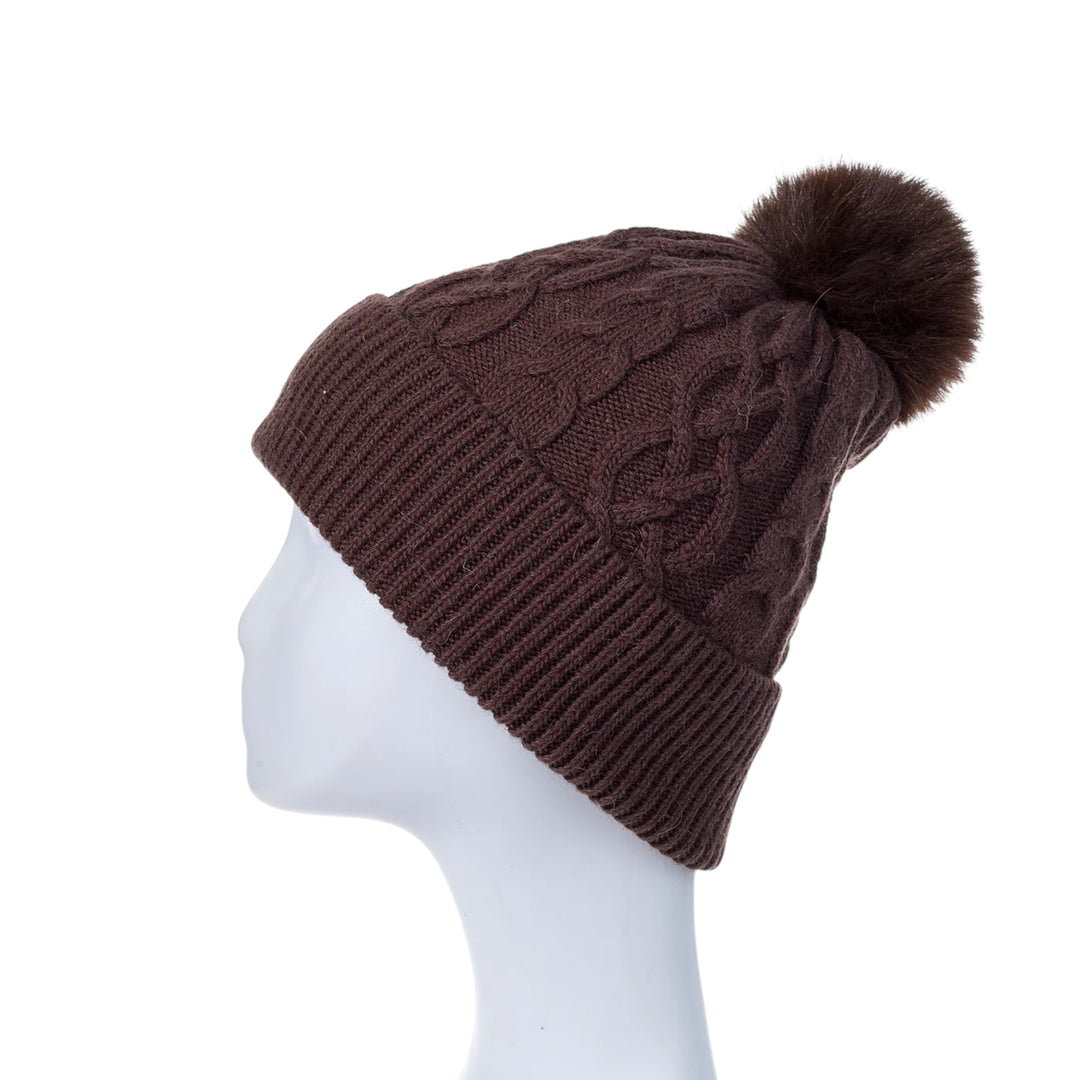 Park Lane Pompom Hat Cocoa
