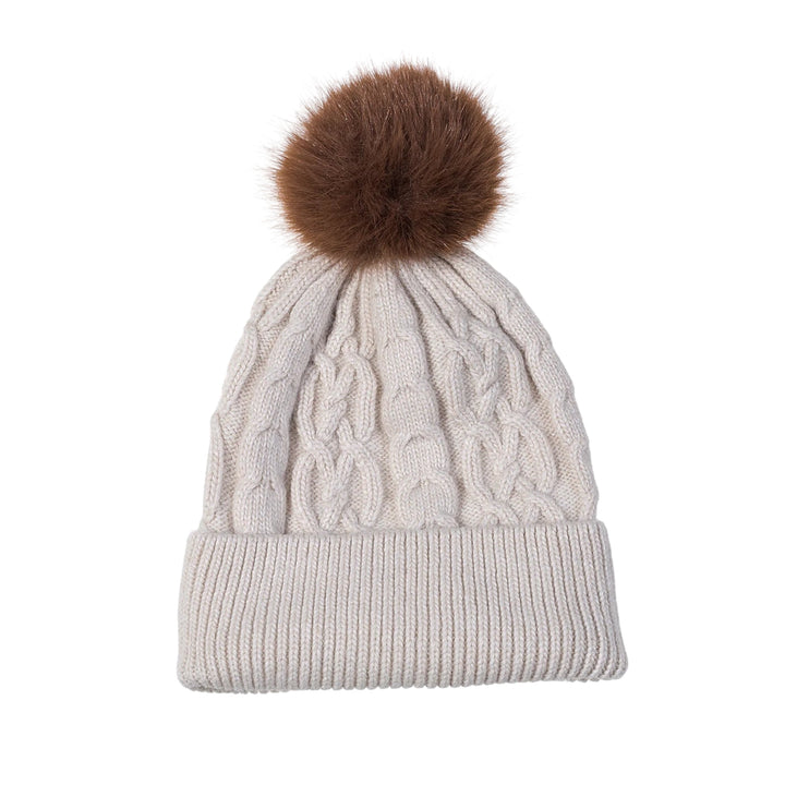 Park Lane Pompom Hat Linen/Mocha