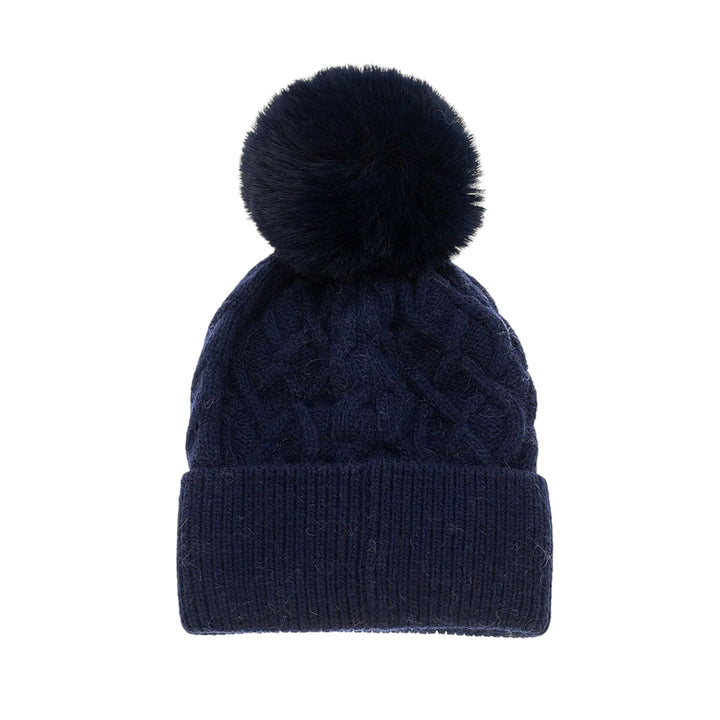 Park Lane Pompom Hat Navy