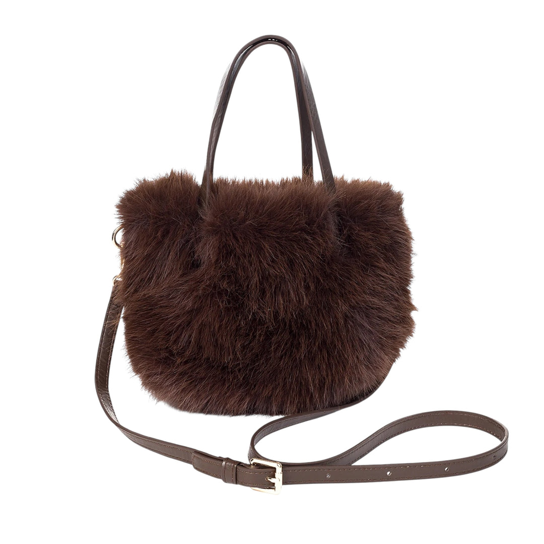 Park Lane Small Faux Fur Shoulder Bag Cocoa