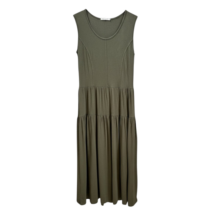 Maloka Luisiane Stretch Tiered Dress Khaki