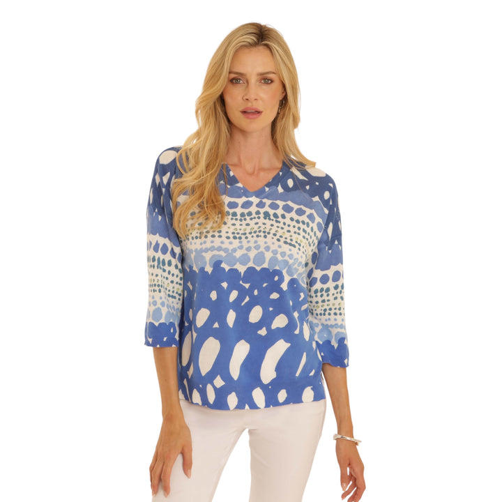 Pomodoro Circle Printed Sweater Blue