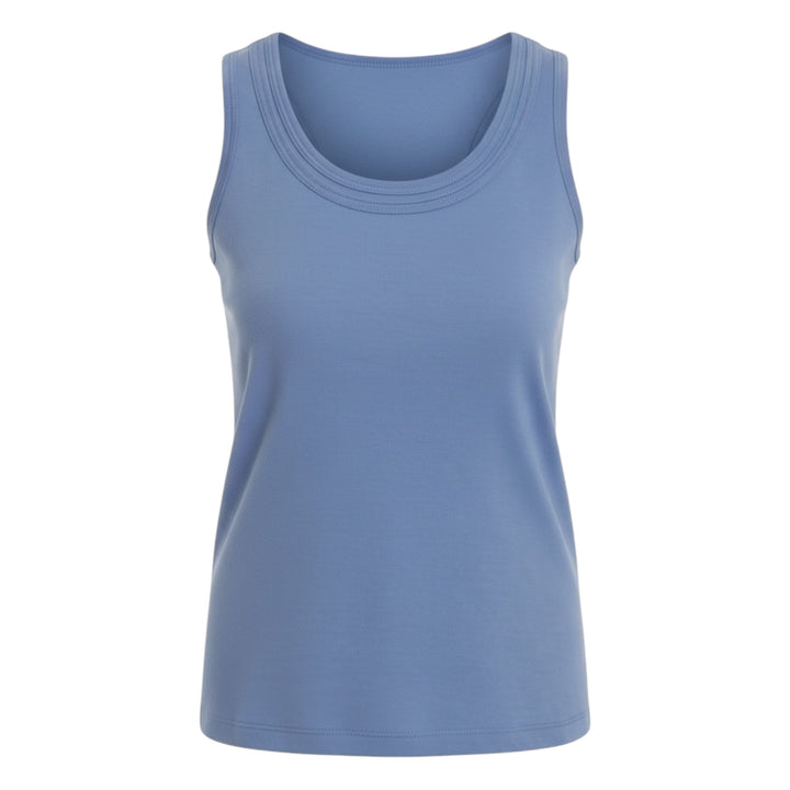Pomodoro Rib Vest Top Mid Blue