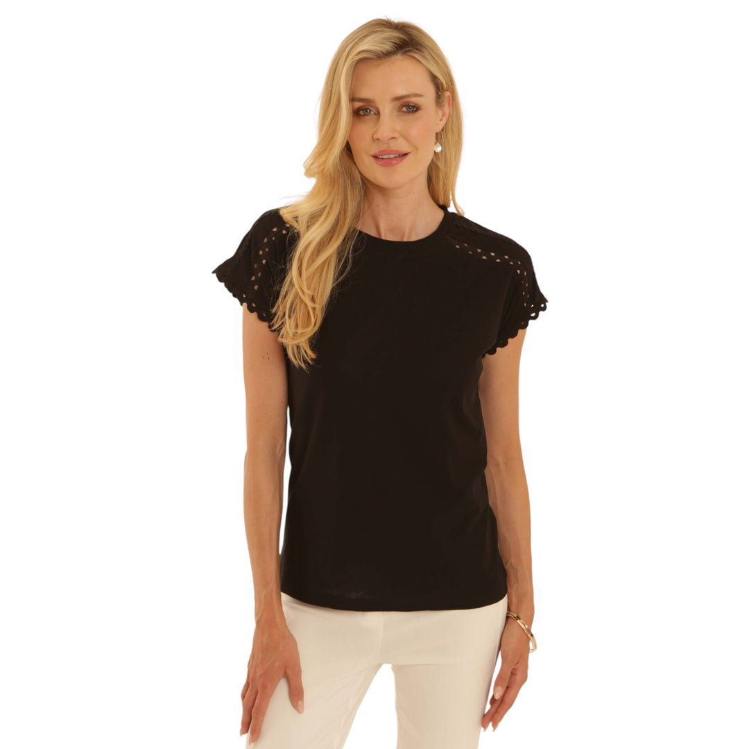 Pomodoro Ric Rac Trim T-Shirt Black