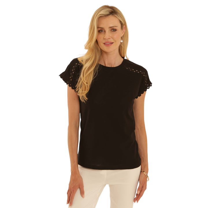 Pomodoro Ric Rac Trim T-Shirt Black