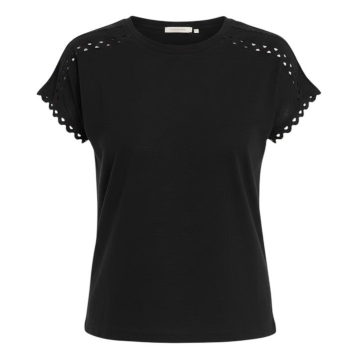 Pomodoro Ric Rac Trim T-Shirt Black