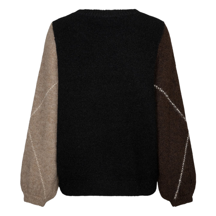 Red Button Argyle Sweater Espresso