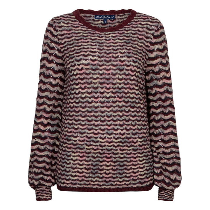 Red Button Fanny Boho Sweater Dark Berry