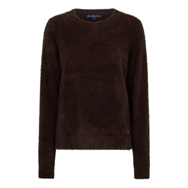 Red Button Sweet Fuzzy Sweater Espresso