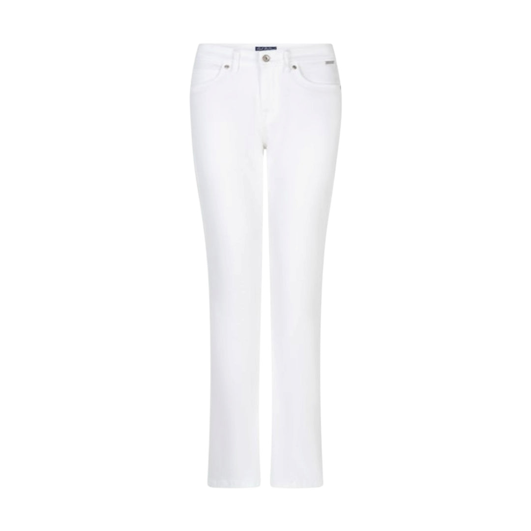 White jeans on a white background