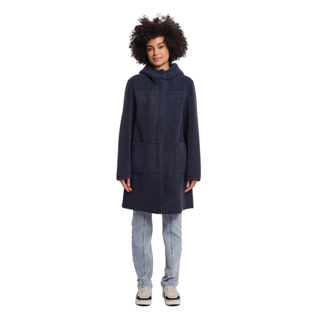 Rino & Pelle Alina Long Reversible Coat Night Grey