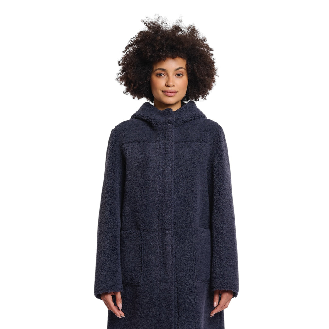 Rino & Pelle Alina Long Reversible Coat Night Grey