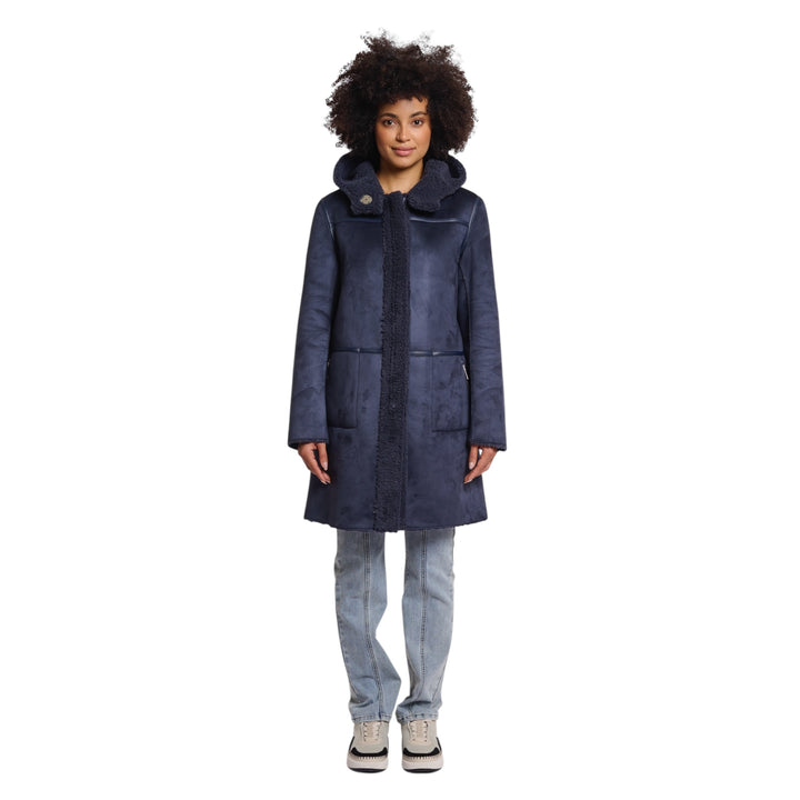 Rino & Pelle Alina Long Reversible Coat Night Grey