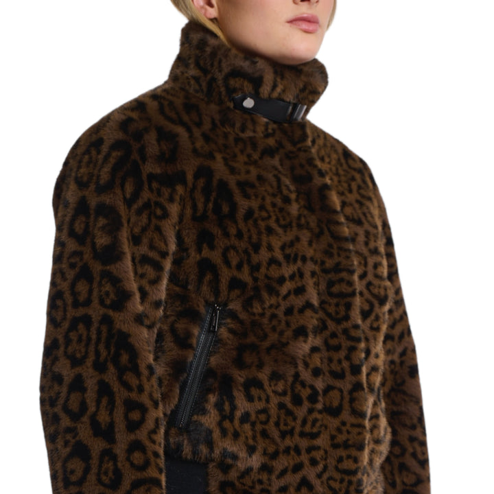 Rino & Pelle Ambra Short Faux Fur Jacket Leopard
