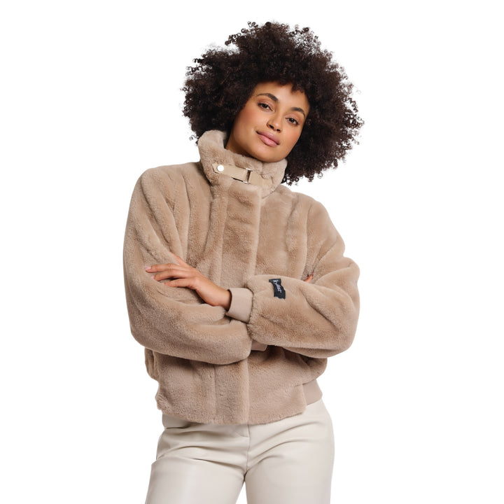 Rino & Pelle Ambra Short Faux Fur Jacket Oat