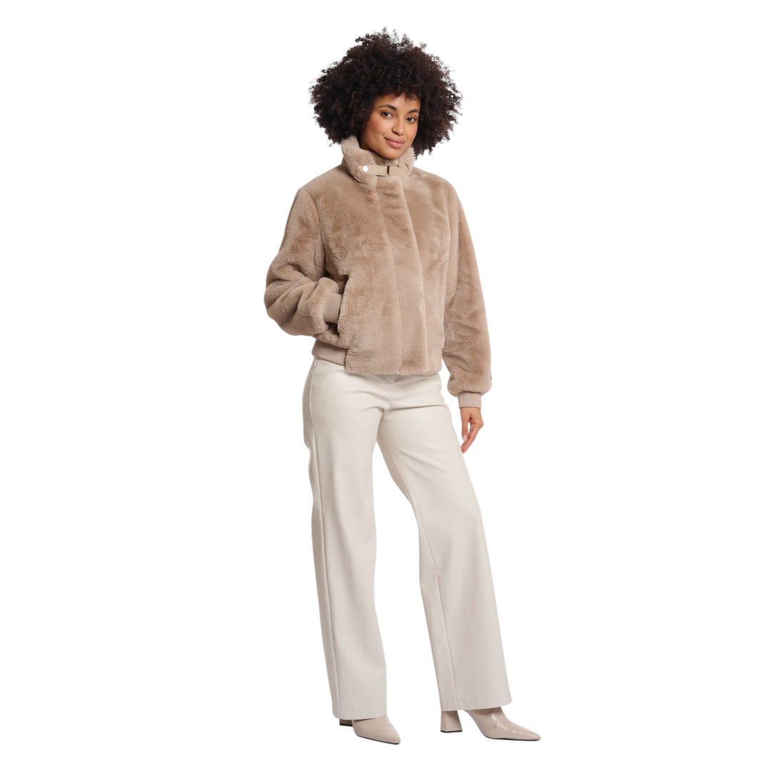 Rino & Pelle Ambra Short Faux Fur Jacket Oat