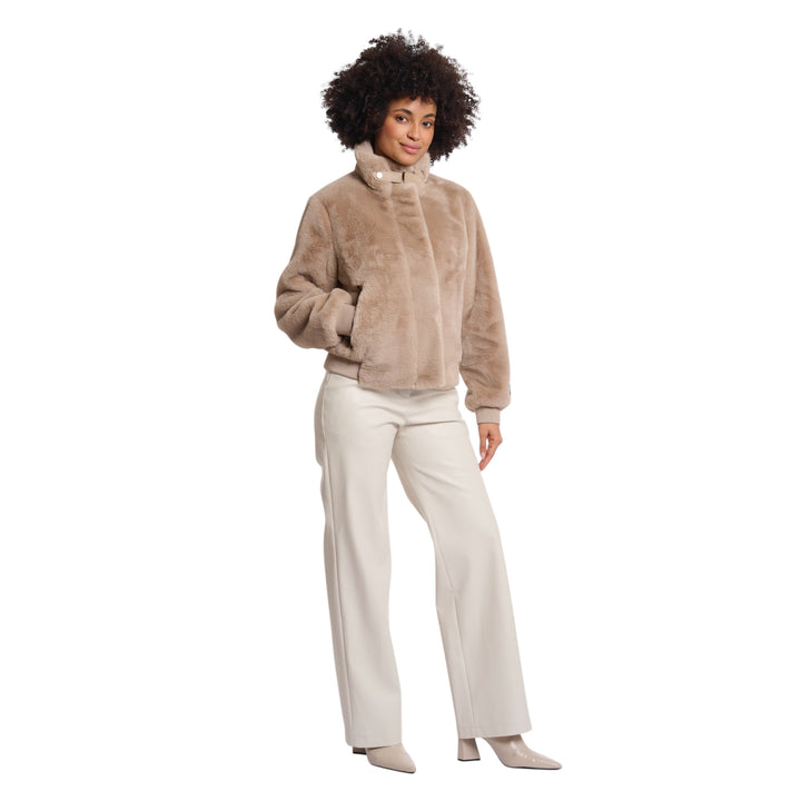 Rino & Pelle Ambra Short Faux Fur Jacket Oat
