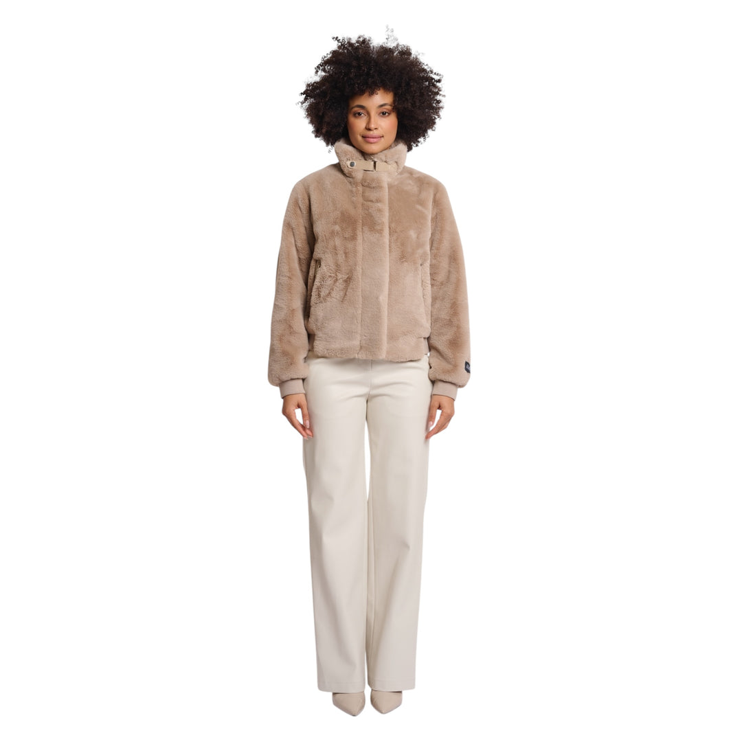 Rino & Pelle Ambra Short Faux Fur Jacket Oat