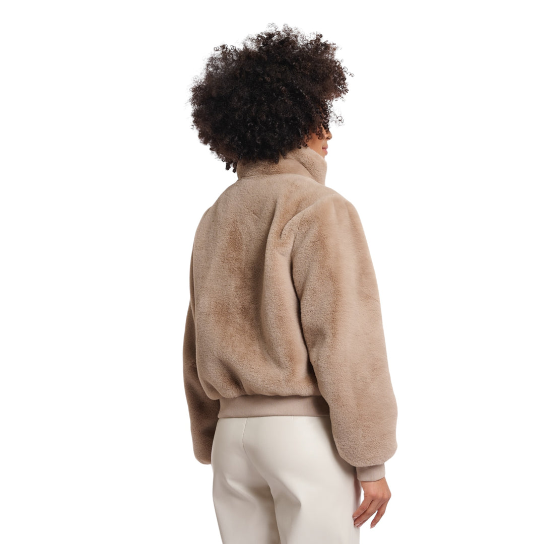 Rino & Pelle Ambra Short Faux Fur Jacket Oat