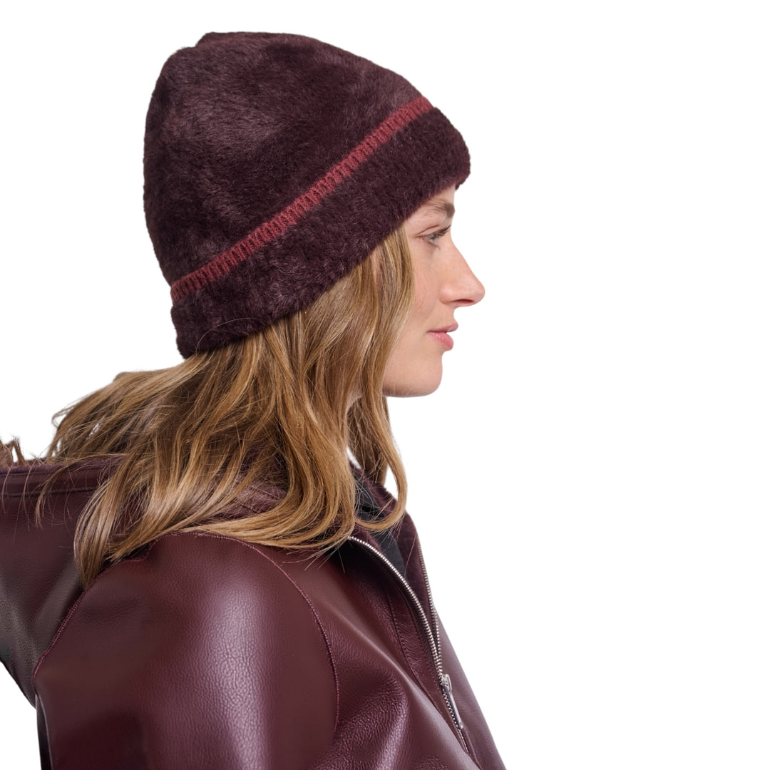 Rino & Pelle Connie Beanie Hat Fudge Sangria