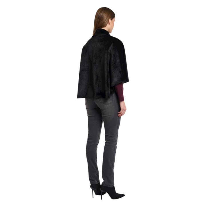 Rino & Pelle Dewi Faux Fur Cape Black