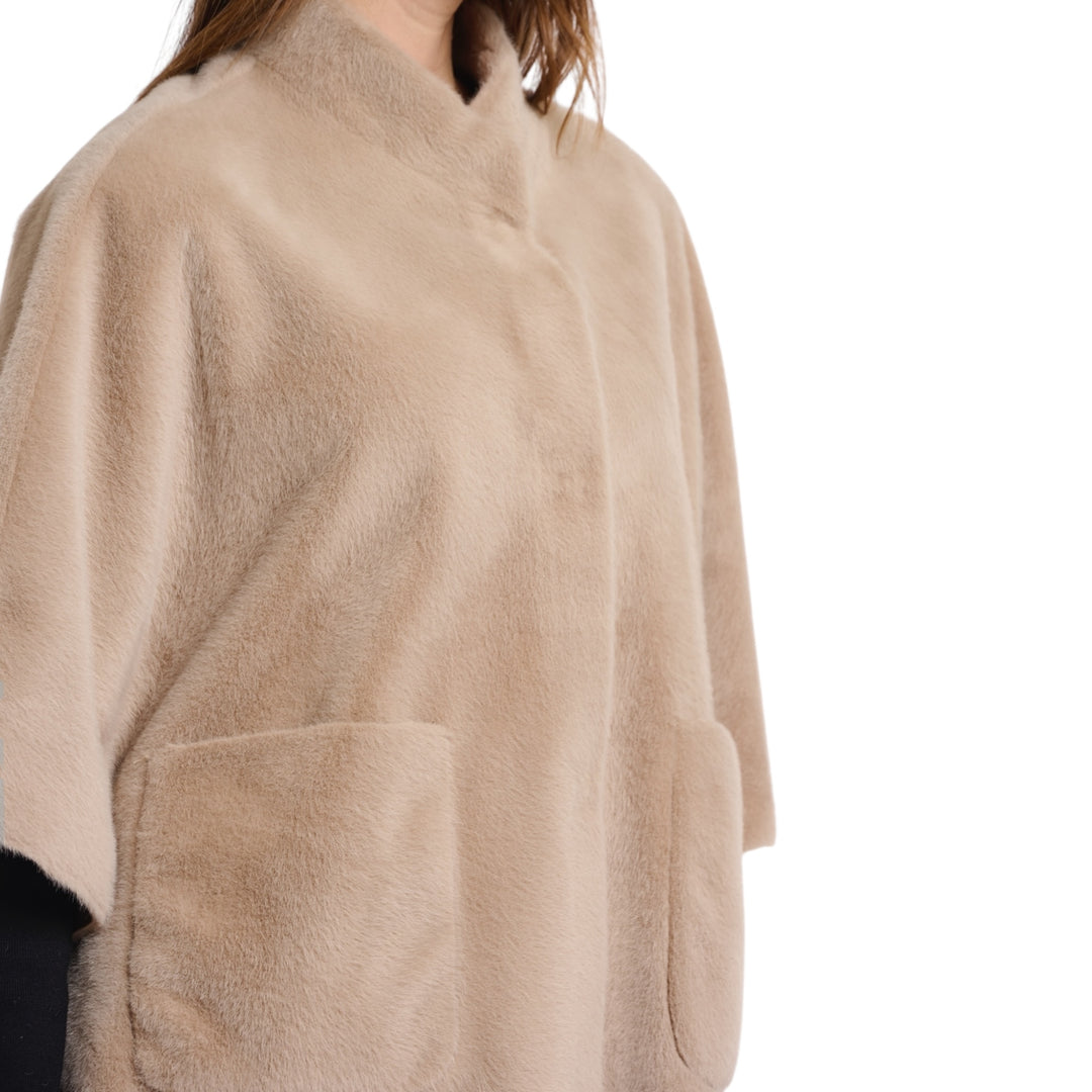 Rino & Pelle Dewi Faux Fur Cape Oat