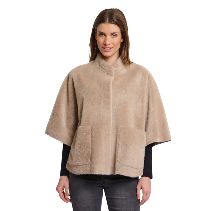 Rino & Pelle Dewi Faux Fur Cape Oat