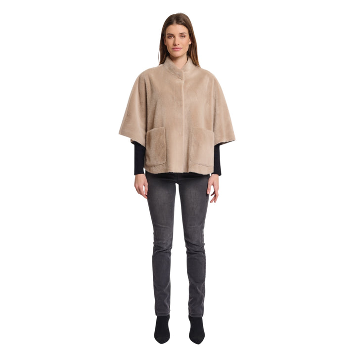 Rino & Pelle Dewi Faux Fur Cape Oat