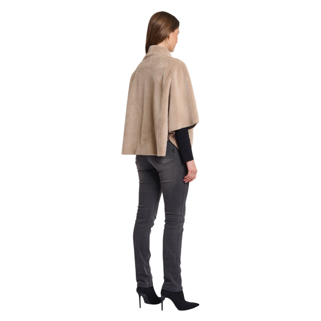 Rino & Pelle Dewi Faux Fur Cape Oat