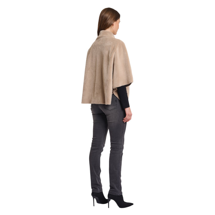 Rino & Pelle Dewi Faux Fur Cape Oat