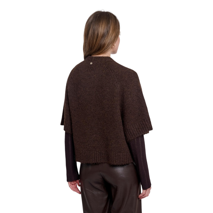 Rino & Pelle Elco Knitted Cape Dark Brown