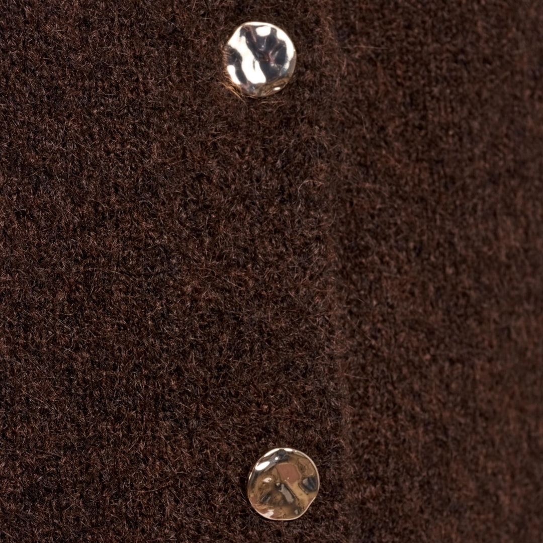 Rino & Pelle Elco Knitted Cape Dark Brown