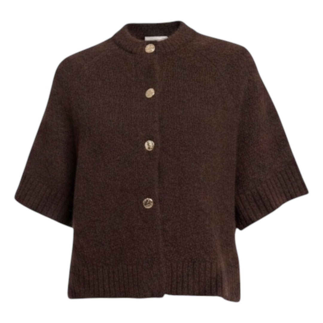 Rino & Pelle Elco Knitted Cape Dark Brown